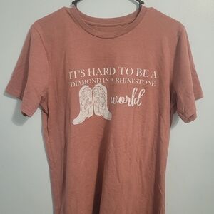 Graphic Tee with Western Boots Design